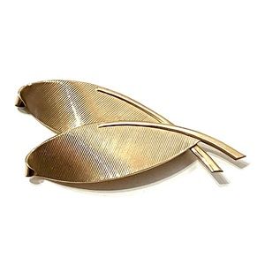 Vintage 12K GF Winard Gold Textured Leaf Brooch